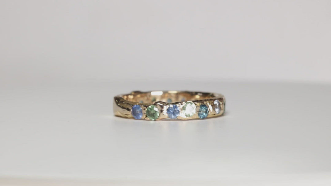 Ocean Color Eternity Montana Sapphire Ring
